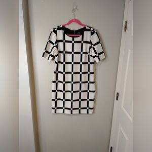 Chic Black and White Checkered Dress